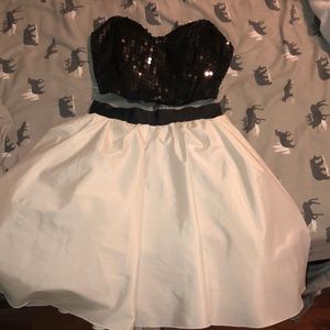 B&W two piece formal/prom dress